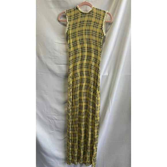 Rabanne Tartan-Check Maxi Dress Size 34 (with loose stitch)